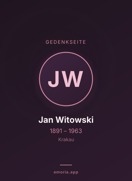 Gedenkportrait von Jan Witowski