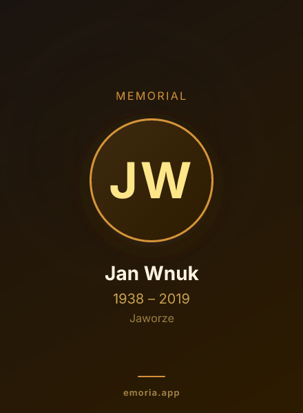 Memorial portrait of Jan Wnuk