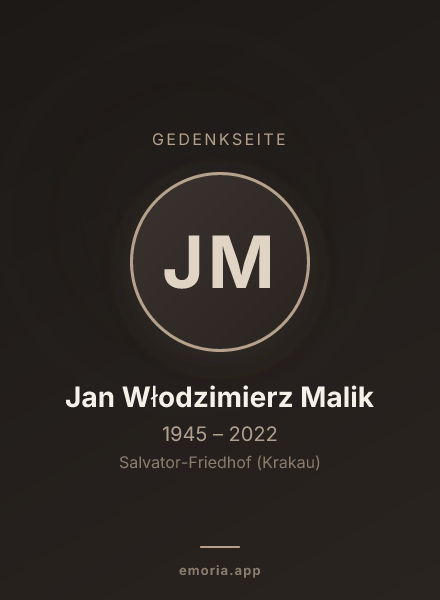Gedenkportrait von Jan Włodzimierz Malik