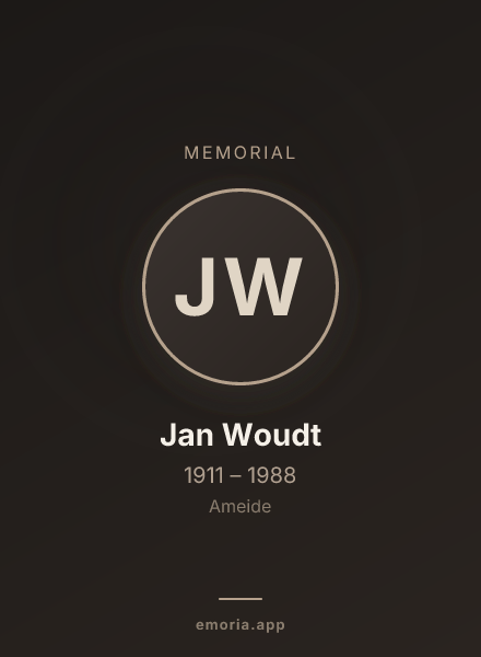 Memorial portrait of Jan Woudt
