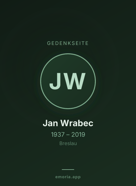 Gedenkportrait von Jan Wrabec