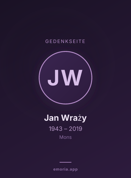Gedenkportrait von Jan Wraży