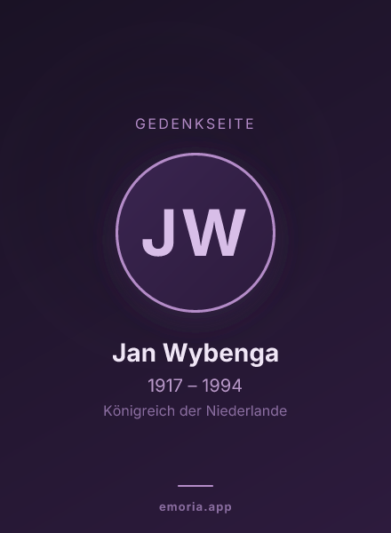 Gedenkportrait von Jan Wybenga