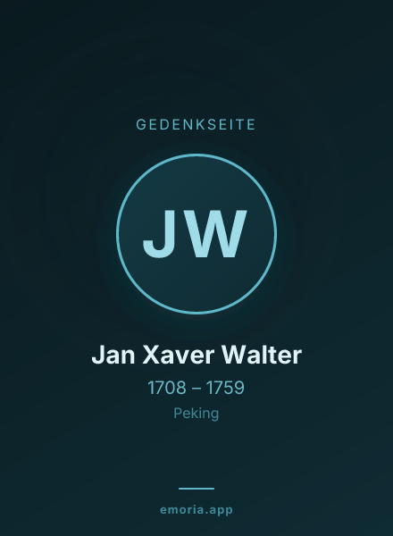 Gedenkportrait von Jan Xaver Walter