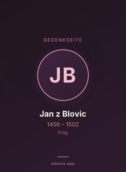 Gedenkportrait von Jan z Blovic