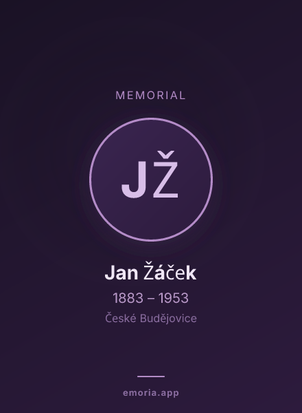 Memorial portrait of Jan Žáček