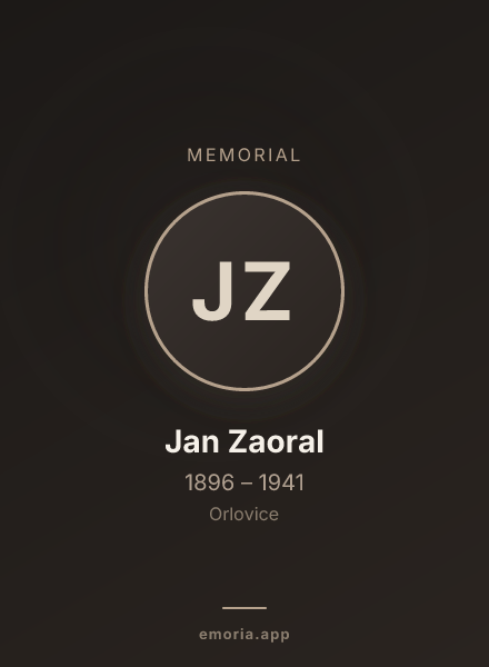 Memorial portrait of Jan Zaoral
