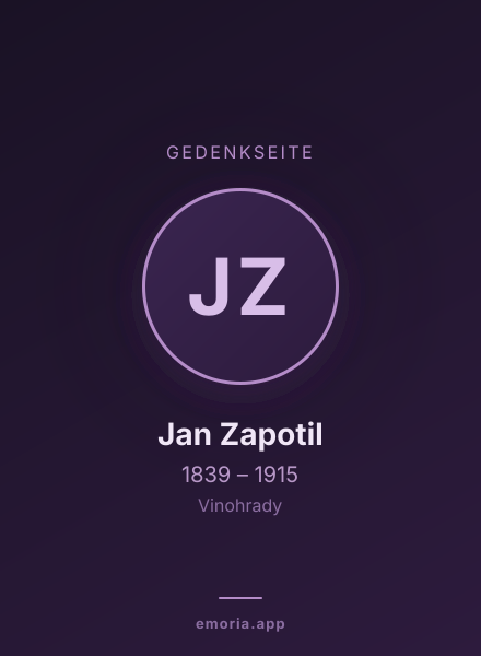 Gedenkportrait von Jan Zapotil