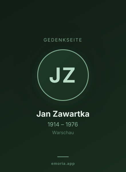 Gedenkportrait von Jan Zawartka