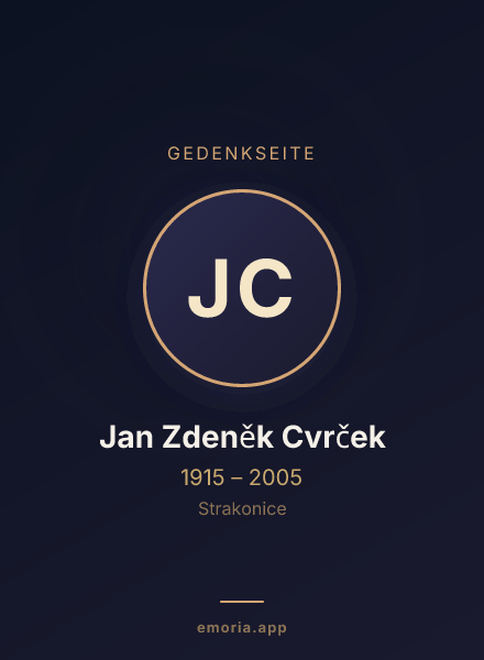 Gedenkportrait von Jan Zdeněk Cvrček