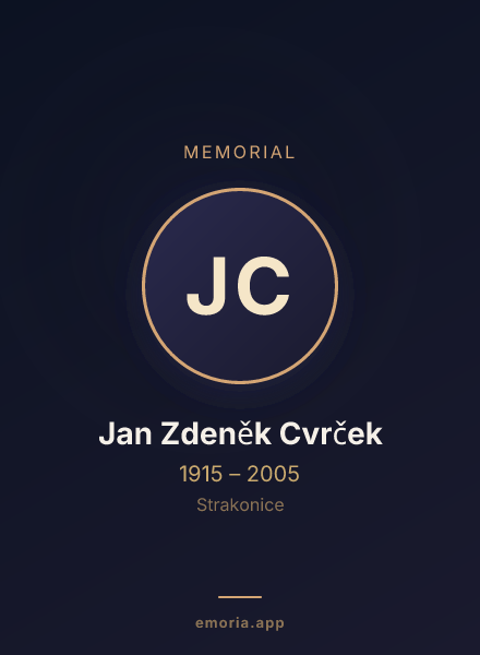 Memorial portrait of Jan Zdeněk Cvrček