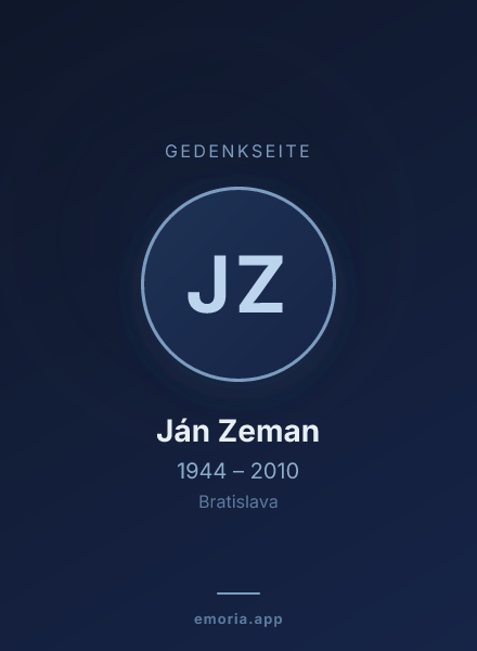 Gedenkportrait von Ján Zeman
