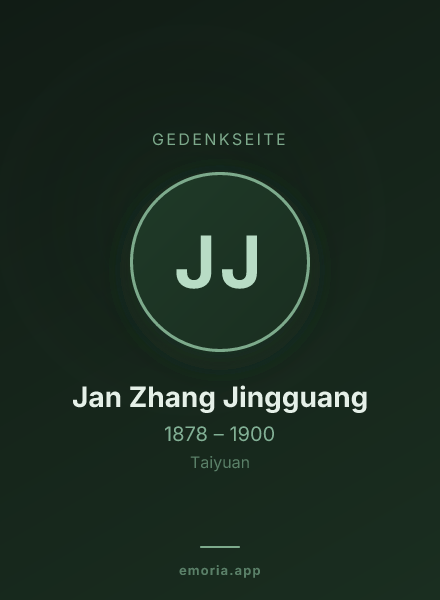 Gedenkportrait von Jan Zhang Jingguang