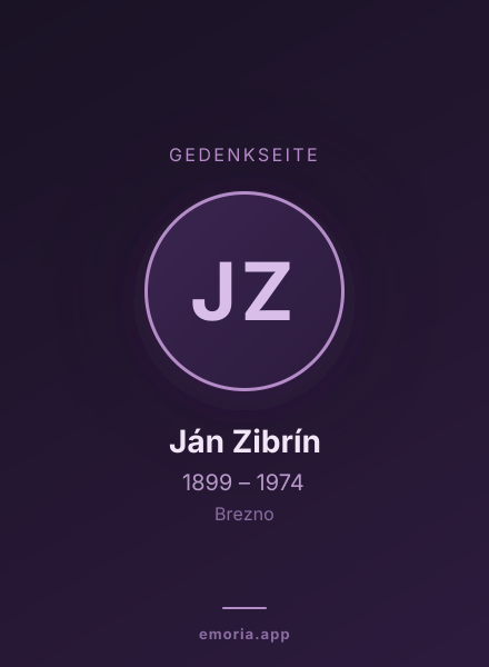 Gedenkportrait von Ján Zibrín