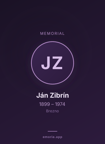 Memorial portrait of Ján Zibrín