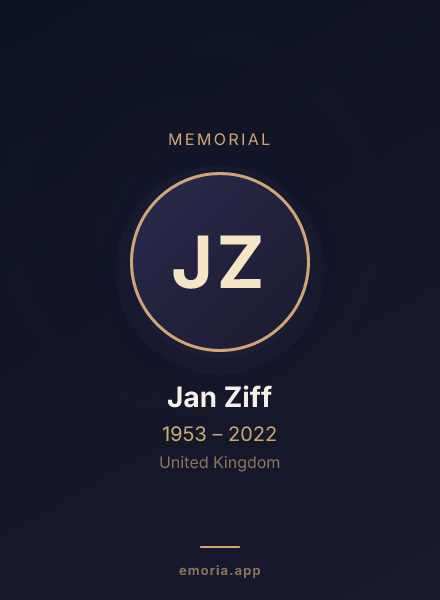 Memorial portrait of Jan Ziff