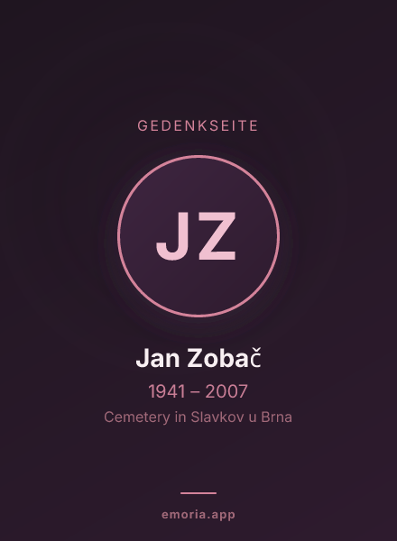 Gedenkportrait von Jan Zobač