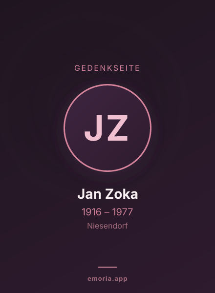 Gedenkportrait von Jan Zoka
