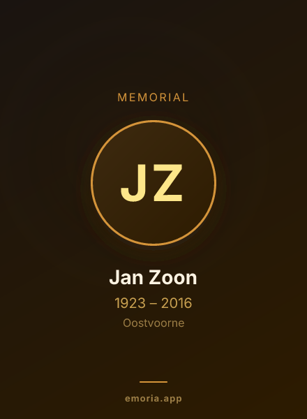 Memorial portrait of Jan Zoon