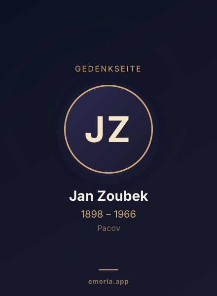Gedenkportrait von Jan Zoubek