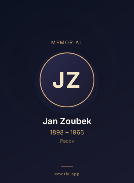 Memorial portrait of Jan Zoubek