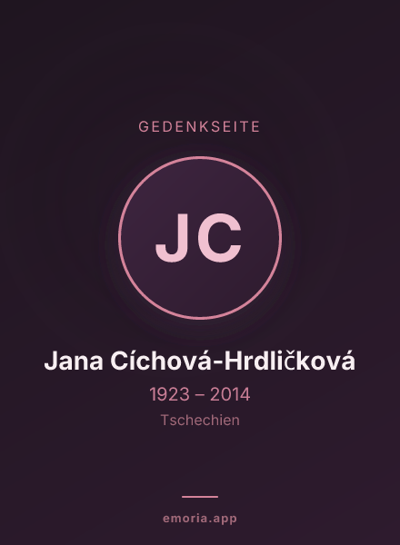 Gedenkportrait von Jana Cíchová-Hrdličková