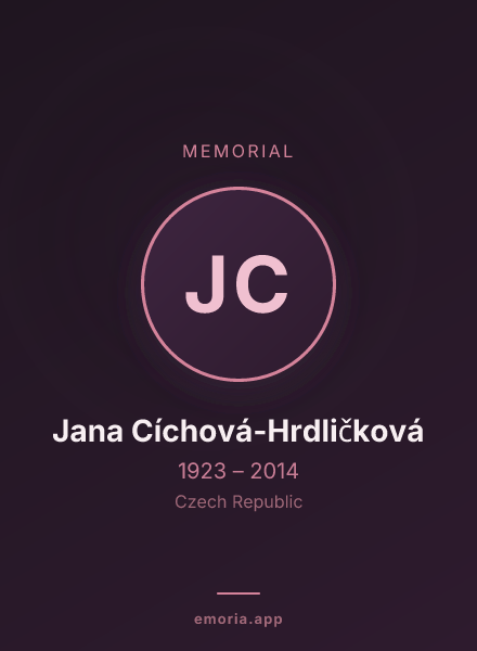 Memorial portrait of Jana Cíchová-Hrdličková