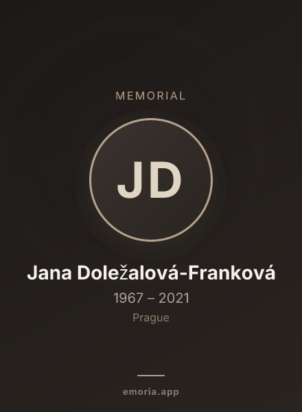 Memorial portrait of Jana Doležalová-Franková