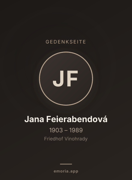 Gedenkportrait von Jana Feierabendová