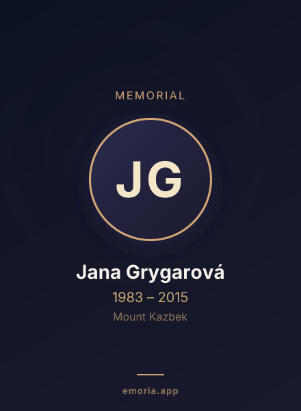 Memorial portrait of Jana Grygarová