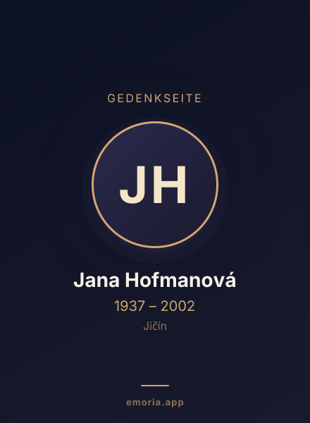 Gedenkportrait von Jana Hofmanová