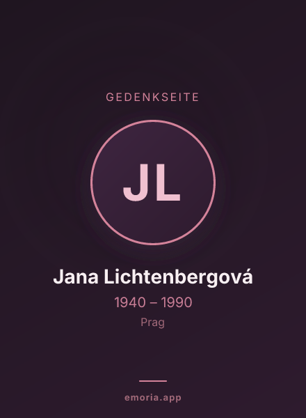 Gedenkportrait von Jana Lichtenbergová