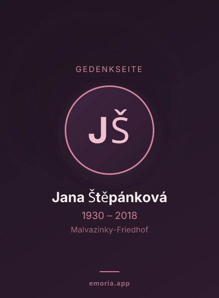 Gedenkportrait von Jana Štěpánková