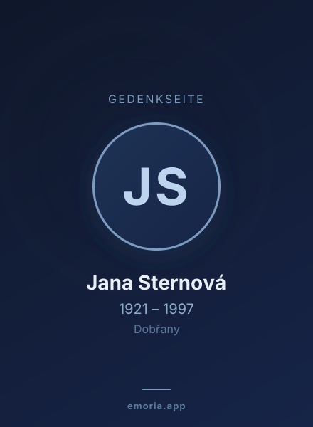 Gedenkportrait von Jana Sternová