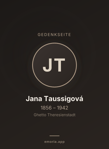 Gedenkportrait von Jana Taussigová