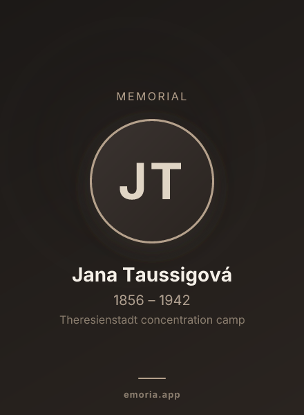 Memorial portrait of Jana Taussigová