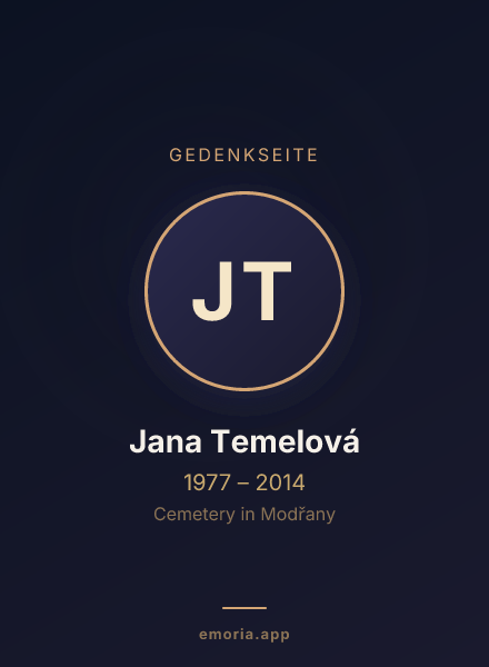 Gedenkportrait von Jana Temelová