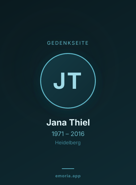 Gedenkportrait von Jana Thiel