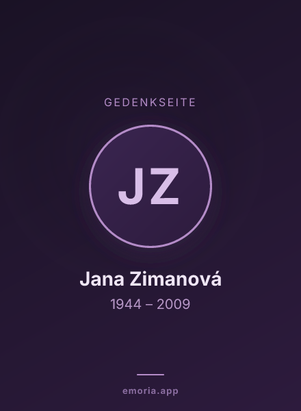 Gedenkportrait von Jana Zimanová