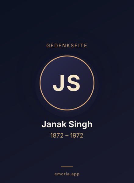 Gedenkportrait von Janak Singh