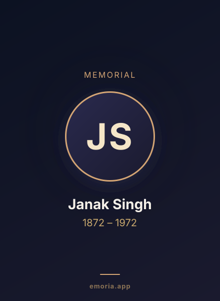 Memorial portrait of Janak Singh