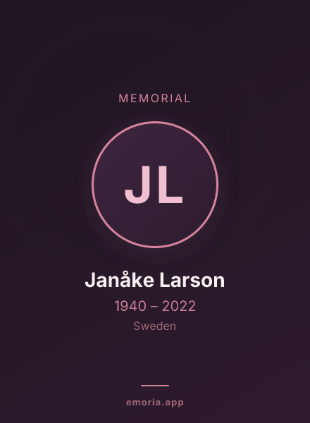 Memorial portrait of Janåke Larson