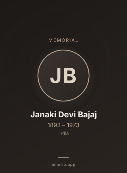 Memorial portrait of Janaki Devi Bajaj