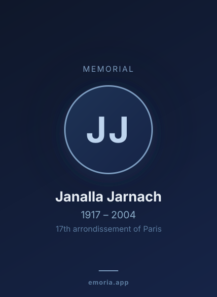 Memorial portrait of Janalla Jarnach