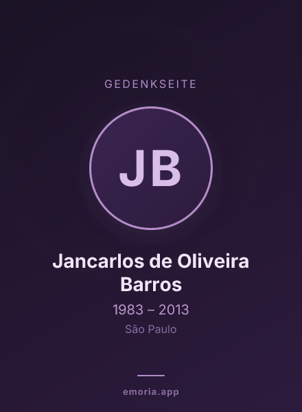 Gedenkportrait von Jancarlos de Oliveira Barros