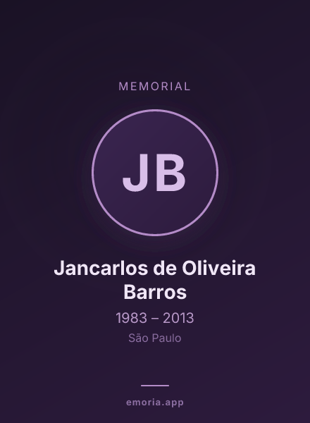 Memorial portrait of Jancarlos de Oliveira Barros