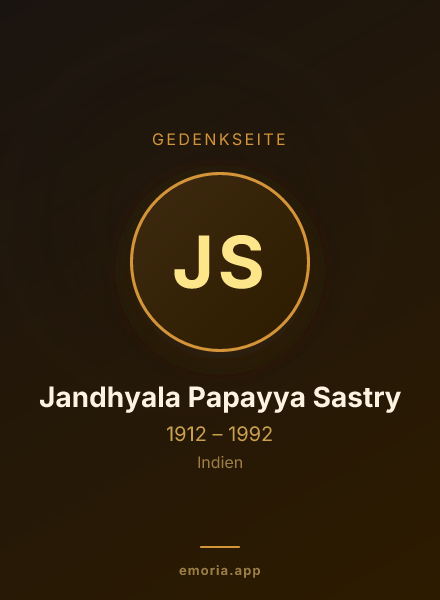 Gedenkportrait von Jandhyala Papayya Sastry