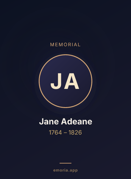 Memorial portrait of Jane Adeane