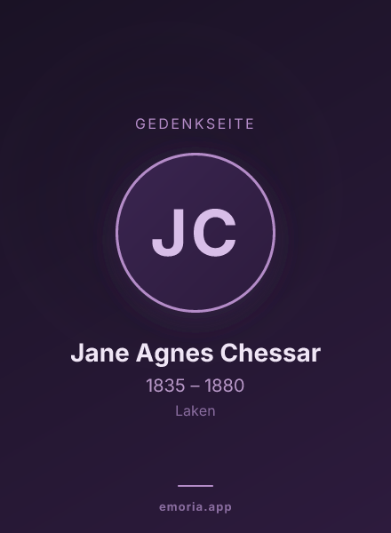 Gedenkportrait von Jane Agnes Chessar