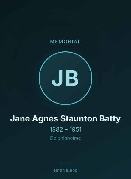 Memorial portrait of Jane Agnes Staunton Batty
